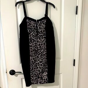 Black and Gray Leopard Print Dress